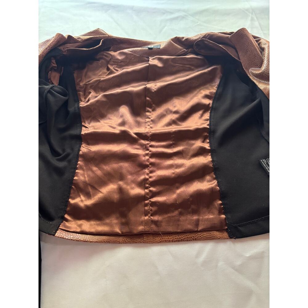 G by Giuliana XL Brown Faux Snakeskin Moto Jacket - Picture 6 of 8